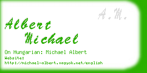 albert michael business card